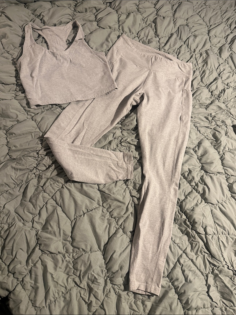 Pact Light Gray Leggings and Sports Bra Set